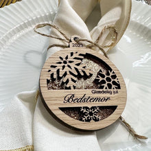 Indlæs billede til gallerivisning Julekugle m. snefnug