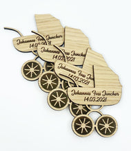 Indlæs billede til gallerivisning Borddekoration - Barnevogn m. gravering